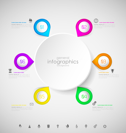 Abstract infographic template with bubbles and steps for your own text.のイラスト素材