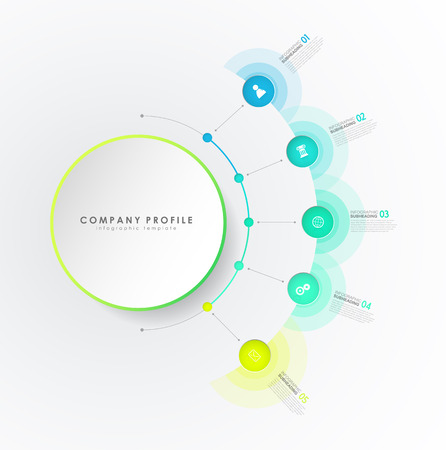 Infographic colorful milestones time line vector template with icons.のイラスト素材