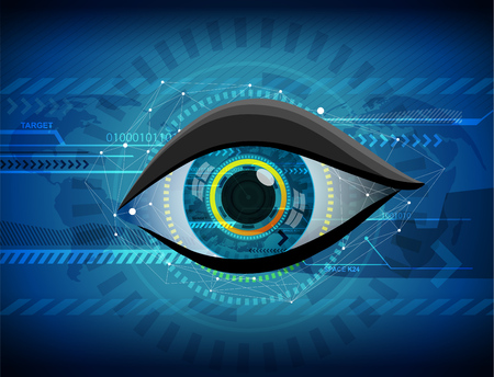 Abstract illustration of eyeball scanning system.のイラスト素材