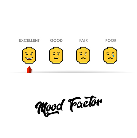 Mood factor measure illustration template with yellow background.のイラスト素材