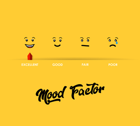 Mood factor measure illustration template with yellow background.のイラスト素材