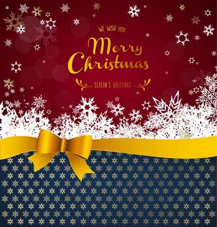 Merry Christmas with many snowflakes with dark blue background.のイラスト素材