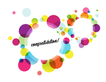 Abstract colored flower background with congratulation text.のイラスト素材