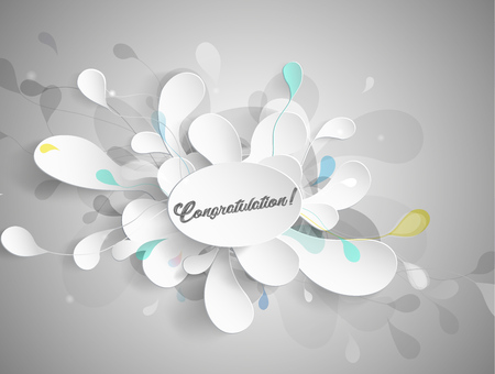 Abstract colored flower background with congratulation text.のイラスト素材