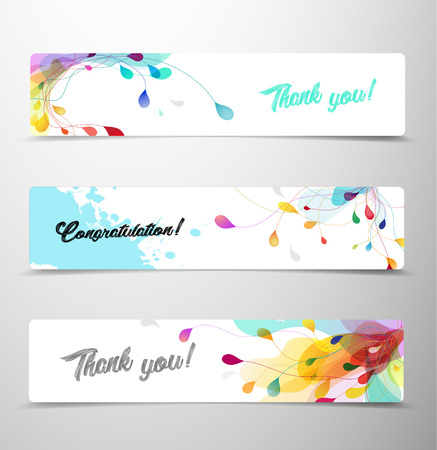 Abstract colored flower background with Thank you and Congratulation text.のイラスト素材