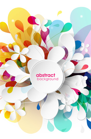 Abstract colored flower background with circles.のイラスト素材