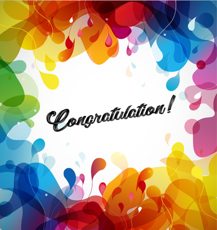 Abstract colored flower background with congratulation text.のイラスト素材
