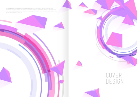 Book cover design template with abstract polygonal objects.のイラスト素材