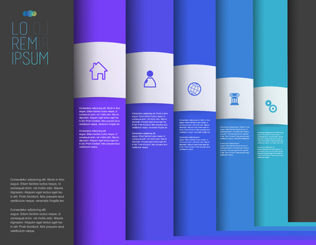 Infographic colorful milestones time line vector template with icons.のイラスト素材