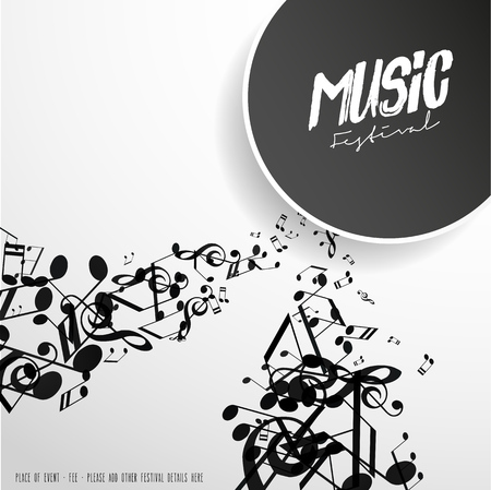 Abstract music festival advertising poster template with tunes.のイラスト素材