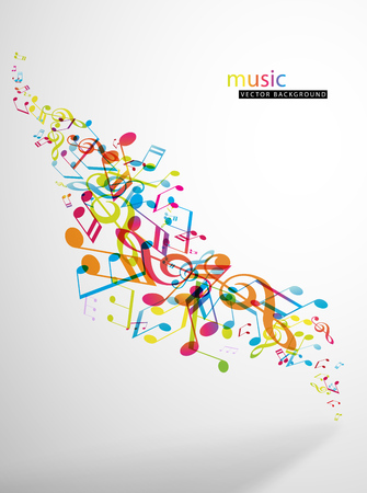 Abstract music festival advertising poster template with tunes.のイラスト素材