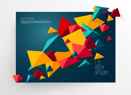 Book cover design template with abstract polygonal objects.のイラスト素材