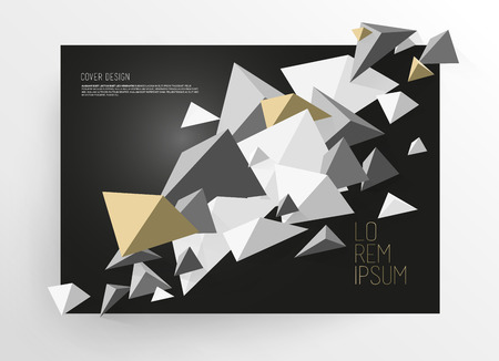 Book cover design template with abstract polygonal objects.のイラスト素材