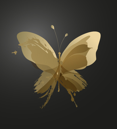 Colorful butterfly created from splash and colored objects.のイラスト素材