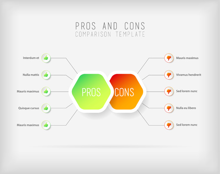 Pros and Cons comparison vector template.のイラスト素材