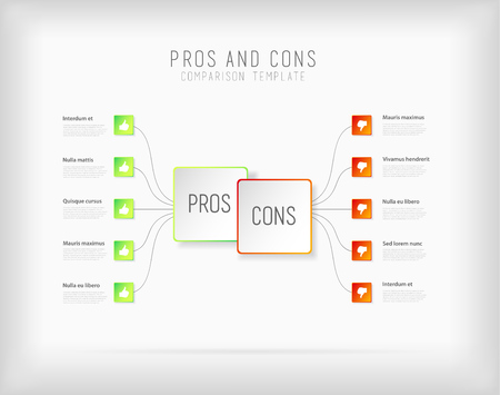 Pros and Cons comparison vector template.のイラスト素材