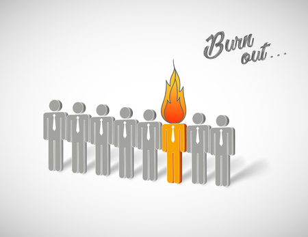 Burn out company worker colorful illustration.のイラスト素材