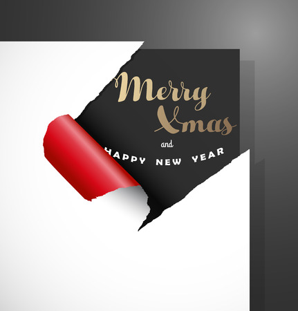 Merry Christmas greeting  card on dark background.のイラスト素材