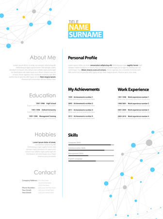 Creative simple cv template with colorful dots.のイラスト素材