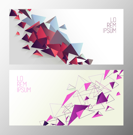 Set of book cover templates with polygonal shapes.のイラスト素材