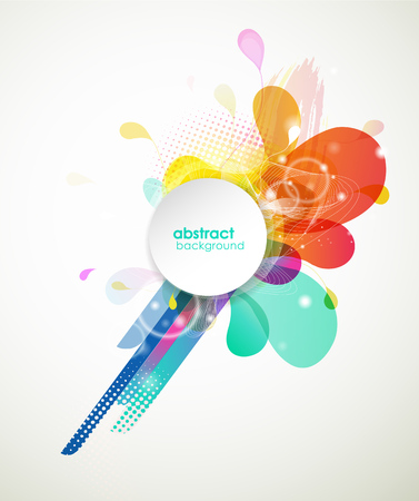 Abstract colored flower background with circles.のイラスト素材