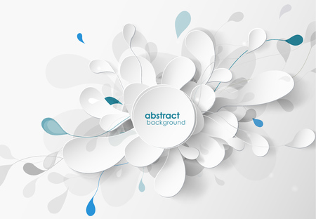 Abstract white and gray flower background with circles.のイラスト素材