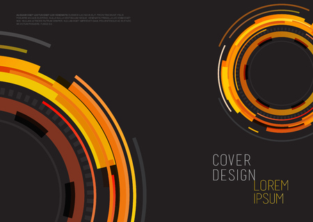 Book cover design template with abstract polygonal objects. Dark versionのイラスト素材