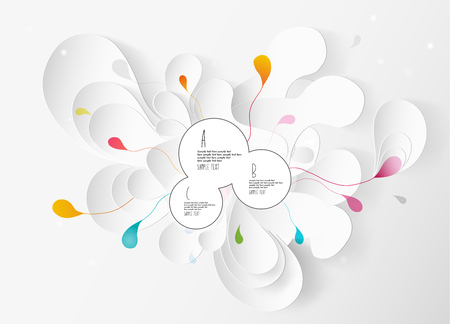 Abstract white and gray flower background with circles.のイラスト素材