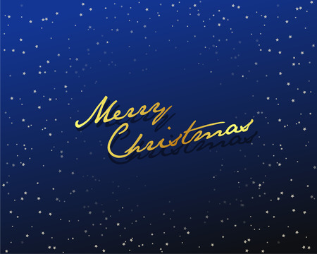 Merry Christmas with many stars on dark background.のイラスト素材