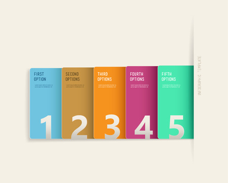 Infographic illustration vector template with number options. Ideal for diagram, business step options, presentation, web, banner, study.のイラスト素材