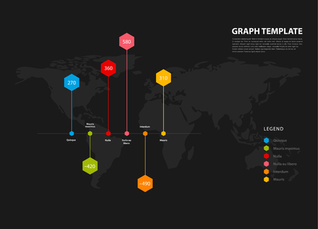 Infographic illustration vector background colorful graph with hexagons and figures inside.のイラスト素材