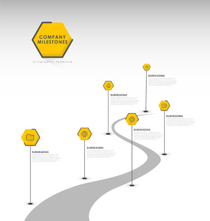 Infographic startup milestones timeline vector template.のイラスト素材