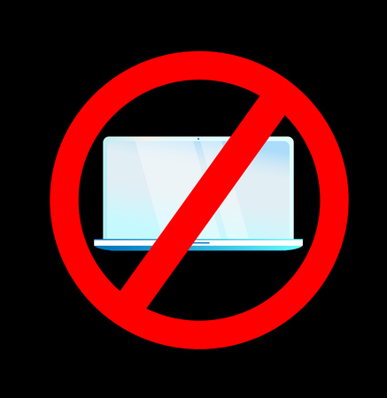 Forbidden use of electronic device vector illustration.のイラスト素材