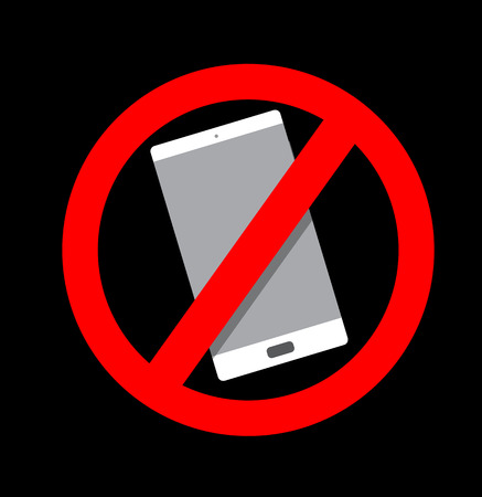 Forbidden use of electronic device vector illustration.のイラスト素材