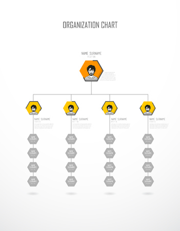 Organization chart template with colorful circles and place for your text.のイラスト素材