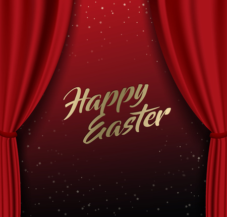 Happy Easter holiday vector greeting card template.のイラスト素材