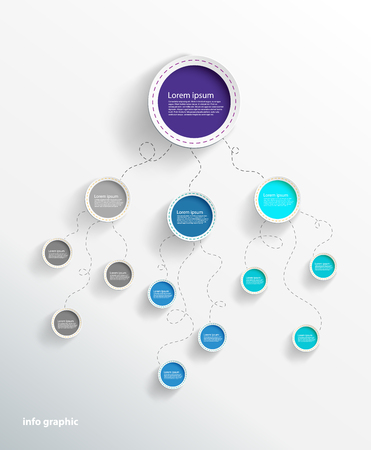Infographic illustration vector background with colorful circles and place for your comments.のイラスト素材