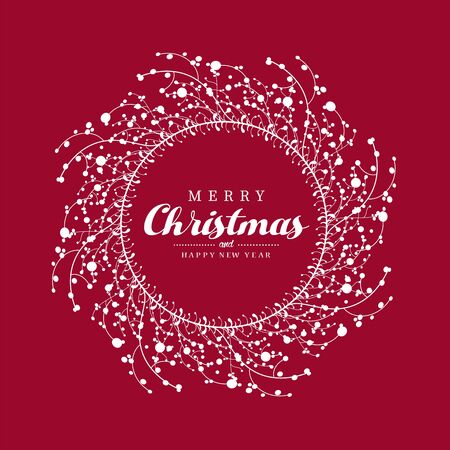 Christmas vector background illustration with Christmas wreath.のイラスト素材