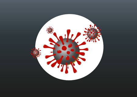 Microscopic  COVID-19 virus vector illustration.のイラスト素材