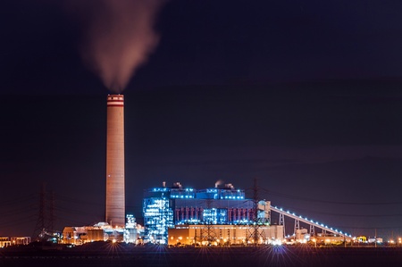 Power Plant night shotのeditorial素材