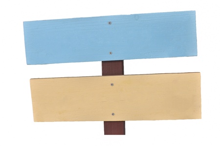 pastel style wooden signboard isolated on whiteの写真素材