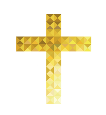 Cross in low poly style.のイラスト素材