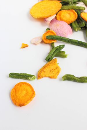 vegetable chipsの写真素材