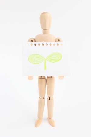 Wooden man toyの写真素材