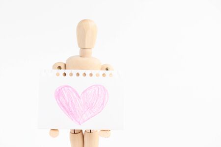 Wooden man toyの写真素材