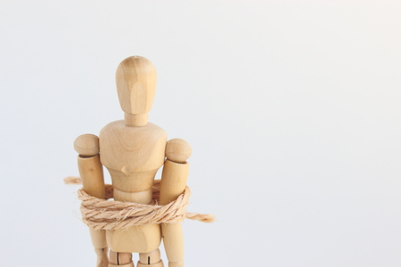 Wooden man toyの写真素材