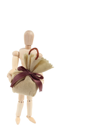 Wooden man toyの写真素材