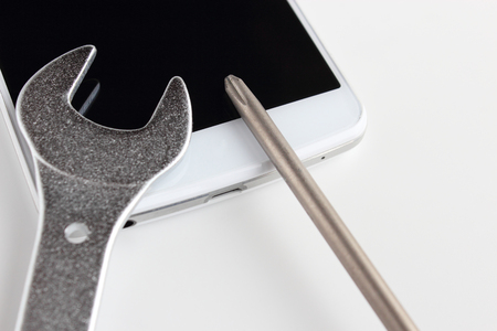 Repairing of smart phoneの写真素材