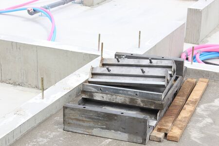Foundation work of the house, piping under the floor