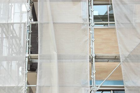 Scaffolding of new housing constructionの写真素材